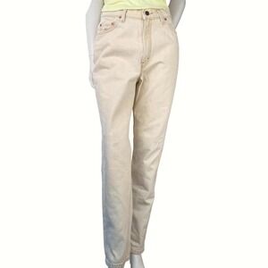 Levi's Vintage 90s Jeans High Waisted Tapered Leg Pale Yellow Made in USA  13 M